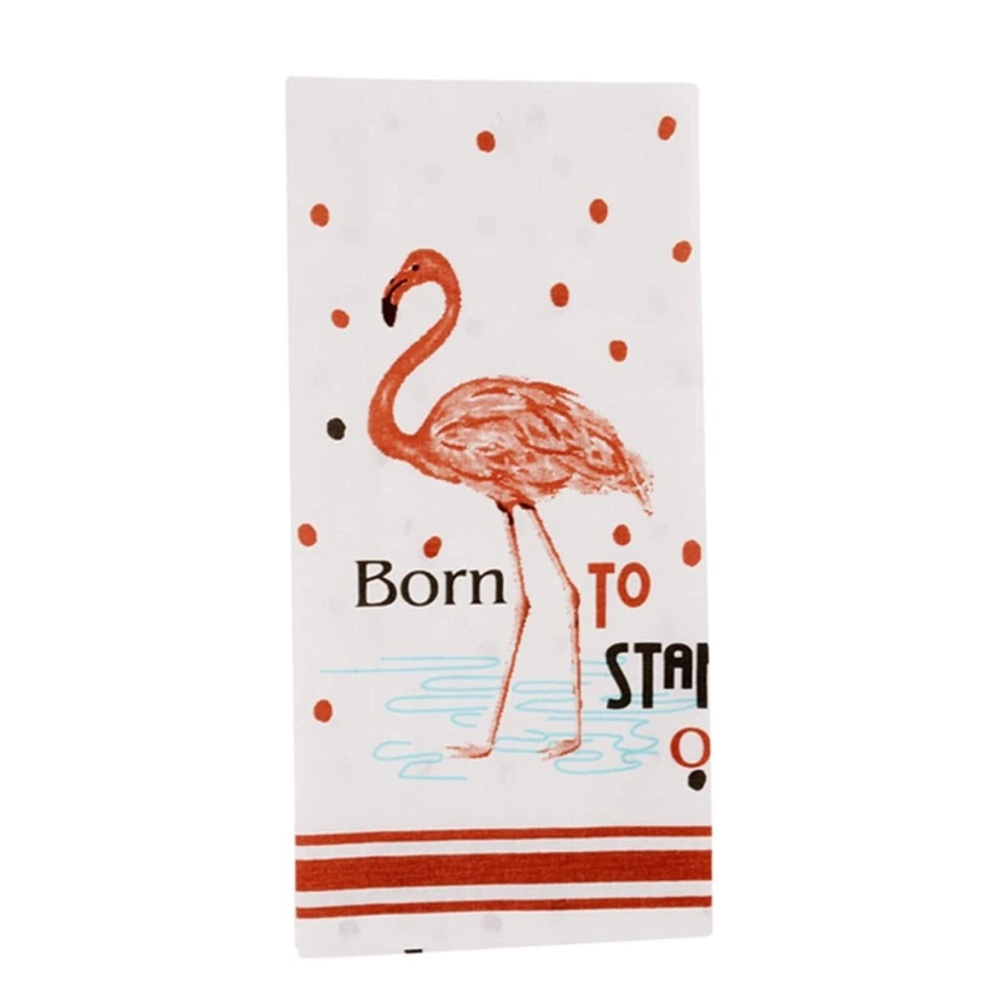 Home Collection Printed Sentiments Flamingo Flour Sack Towels, 2 ct